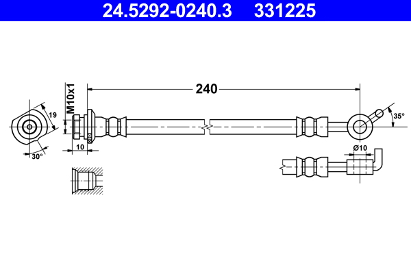 Brake Hose - 24.5292-0240.3 ATE