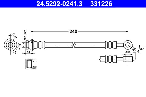 Brake Hose - 24.5292-0241.3 ATE