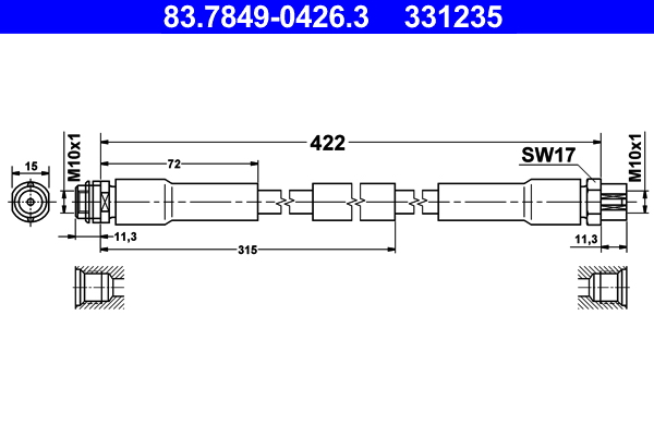 Flessibile del freno - 83.7849-0426.3 ATE