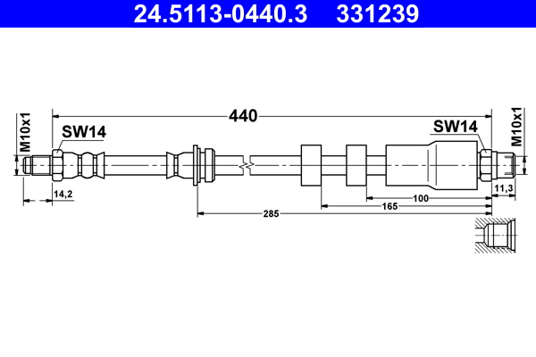 Flessibile del freno - 24.5113-0440.3 ATE