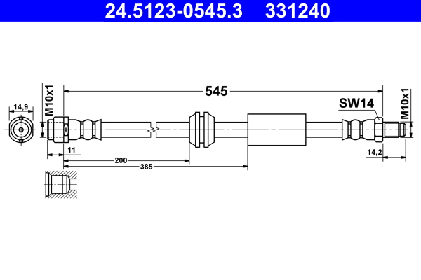 Brake Hose - 24.5123-0545.3 ATE
