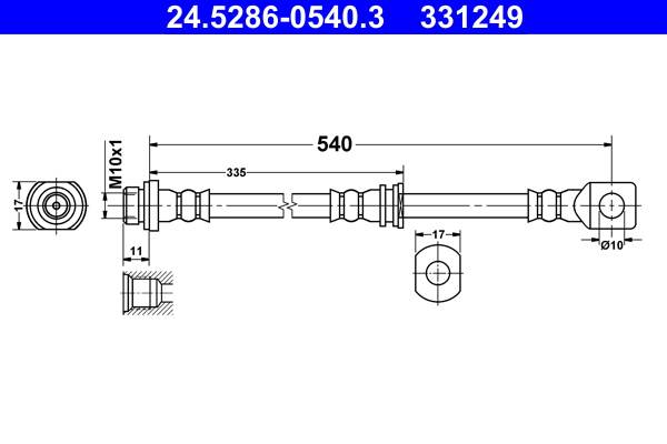 Brake Hose - 24.5286-0540.3 ATE