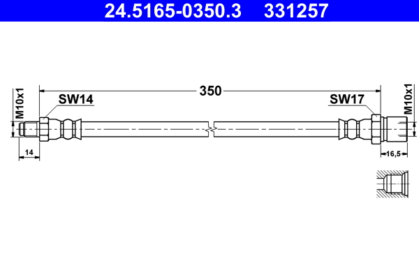 Flessibile del freno - 24.5165-0350.3 ATE
