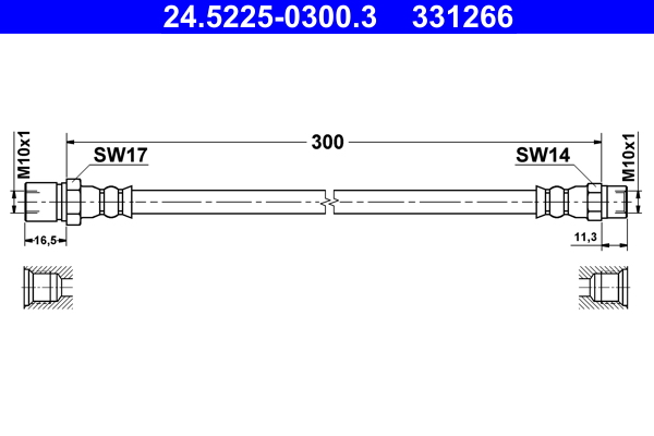 Brake Hose - 24.5225-0300.3 ATE