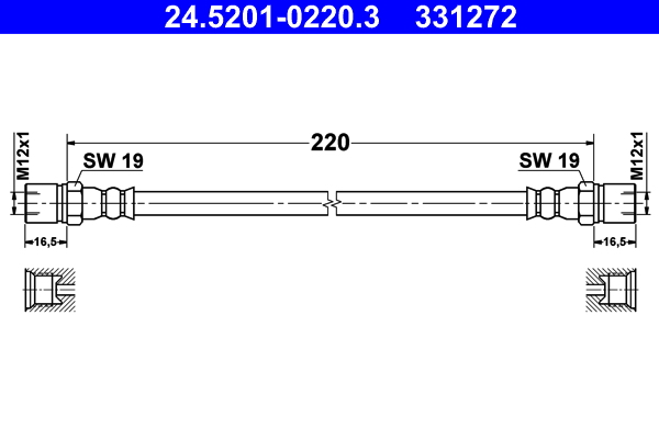 Flessibile del freno - 24.5201-0220.3 ATE