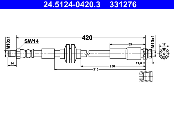 Brake Hose - 24.5124-0420.3 ATE