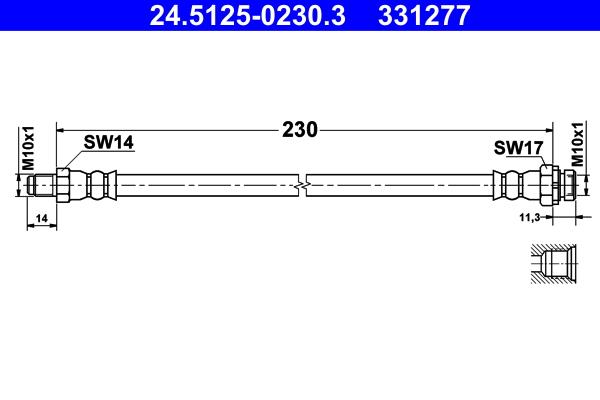 stabdžių žarnelė - 24.5125-0230.3 ATE