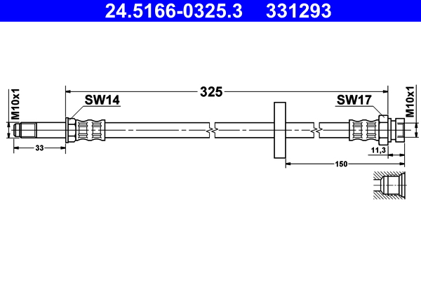 Flessibile del freno - 24.5166-0325.3 ATE