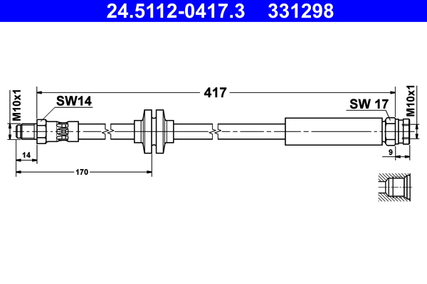 Brake Hose - 24.5112-0417.3 ATE