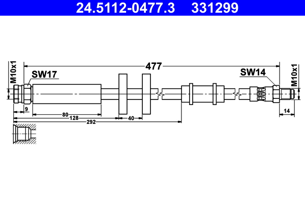 Brake Hose - 24.5112-0477.3 ATE