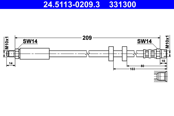 Brake Hose - 24.5113-0209.3 ATE