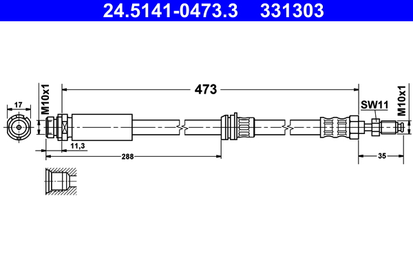 Flessibile del freno - 24.5141-0473.3 ATE