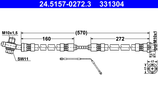 Brake Hose - 24.5157-0272.3 ATE