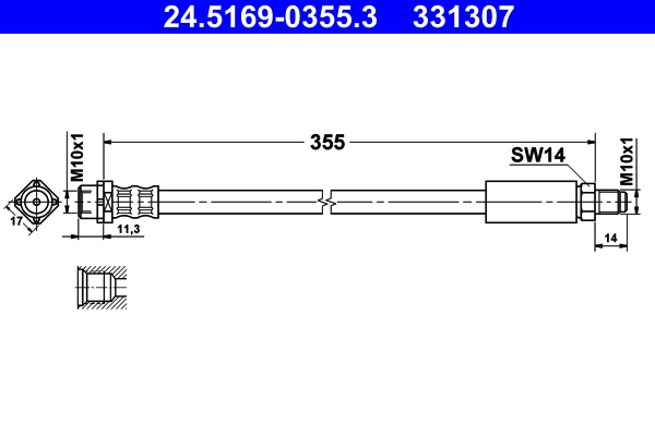 Brake Hose - 24.5169-0355.3 ATE