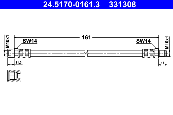 Brake Hose - 24.5170-0161.3 ATE