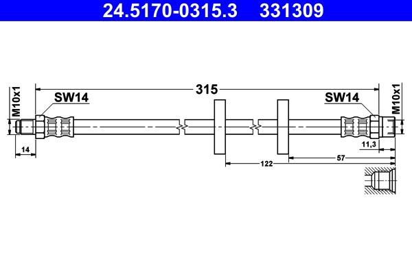 Brake Hose - 24.5170-0315.3 ATE