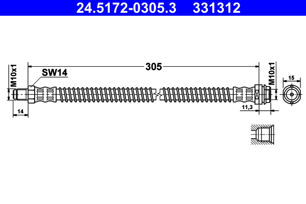 Brake Hose - 24.5172-0305.3 ATE
