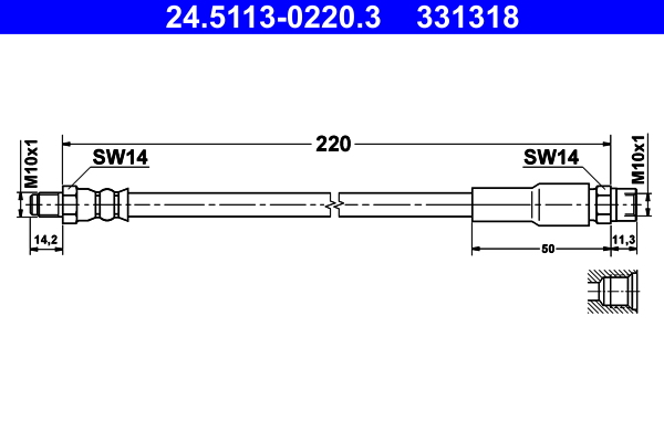 Brake Hose - 24.5113-0220.3 ATE