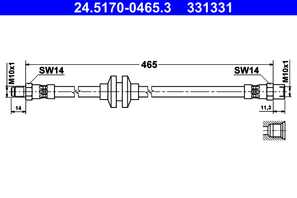 Brake Hose - 24.5170-0465.3 ATE