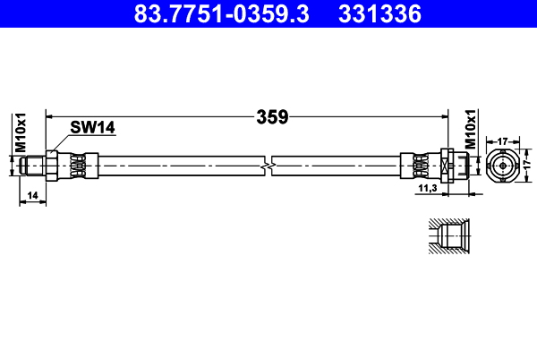 Brake Hose - 83.7751-0359.3 ATE
