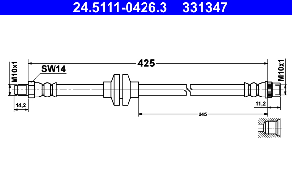 Flessibile del freno - 24.5111-0426.3 ATE
