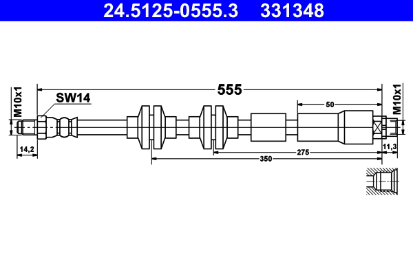 Flessibile del freno - 24.5125-0555.3 ATE