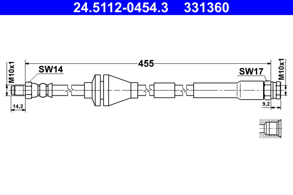 Flessibile del freno - 24.5112-0454.3 ATE
