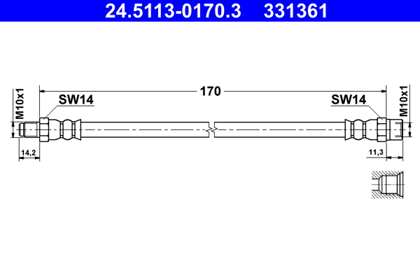 Brake Hose - 24.5113-0170.3 ATE