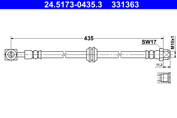 Flessibile del freno - 24.5173-0435.3 ATE