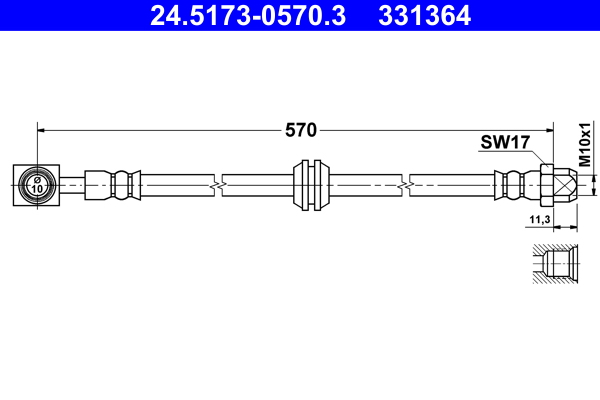 Brake Hose - 24.5173-0570.3 ATE