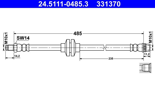 Brake Hose - 24.5111-0485.3 ATE