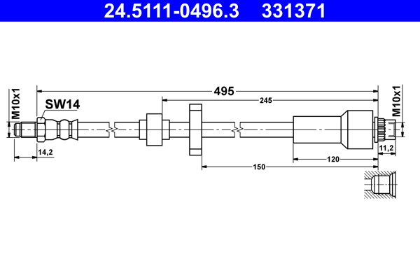 Brake Hose - 24.5111-0496.3 ATE