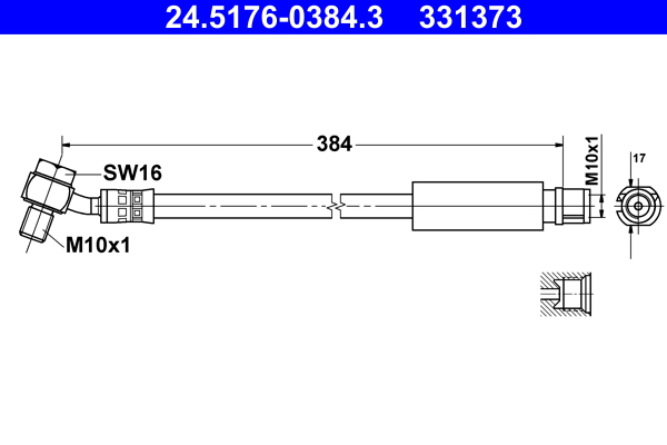 Flessibile del freno - 24.5176-0384.3 ATE