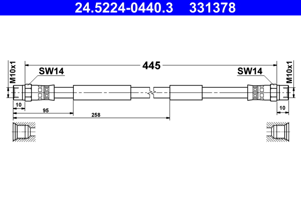 Flessibile del freno - 24.5224-0440.3 ATE