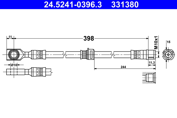 Brake Hose - 24.5241-0396.3 ATE