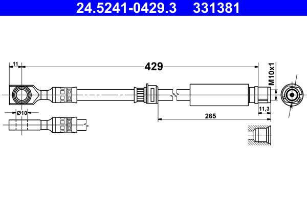 Flessibile del freno - 24.5241-0429.3 ATE