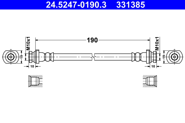 Brake Hose - 24.5247-0190.3 ATE