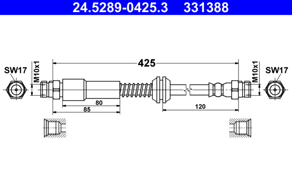 Flessibile del freno - 24.5289-0425.3 ATE