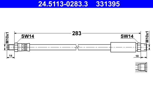 Brake Hose - 24.5113-0283.3 ATE