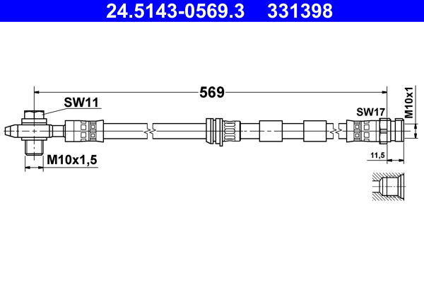 Brake Hose - 24.5143-0569.3 ATE