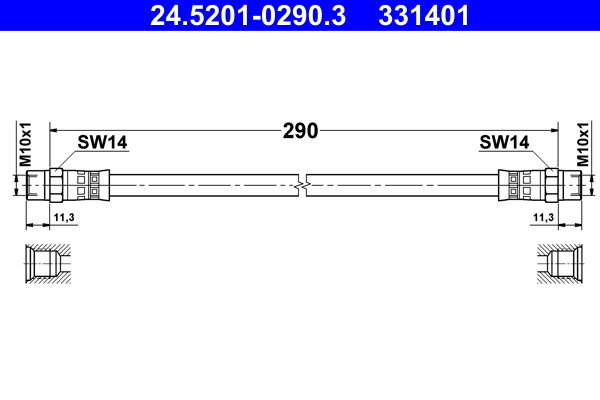Brake Hose - 24.5201-0290.3 ATE