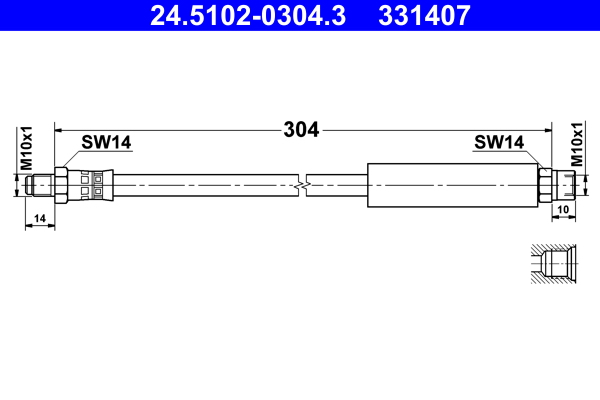 Brake Hose - 24.5102-0304.3 ATE