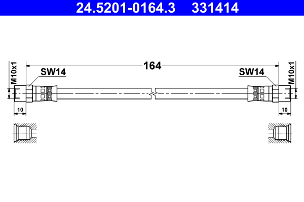 Brake Hose - 24.5201-0164.3 ATE