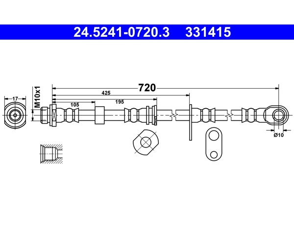 Flessibile del freno - 24.5241-0720.3 ATE