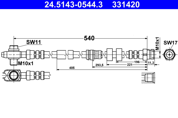 Brake Hose - 24.5143-0544.3 ATE