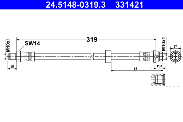 Flessibile del freno - 24.5148-0319.3 ATE