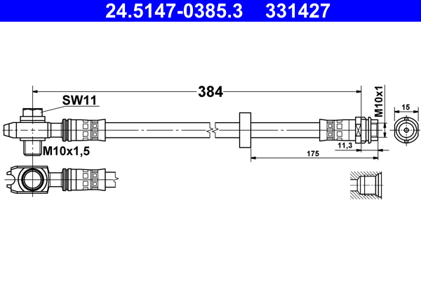 Flessibile del freno - 24.5147-0385.3 ATE