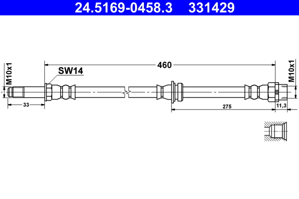 Brake Hose - 24.5169-0458.3 ATE