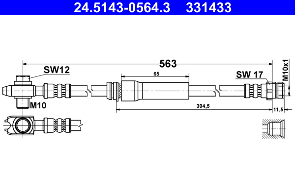 Brake Hose - 24.5143-0564.3 ATE