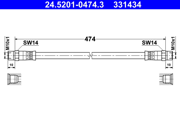 Brake Hose - 24.5201-0474.3 ATE